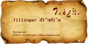 Tillinger Ádám névjegykártya